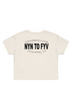 9 To 5 Clothing Club - Double Sided Ecru Crop T-Shirt