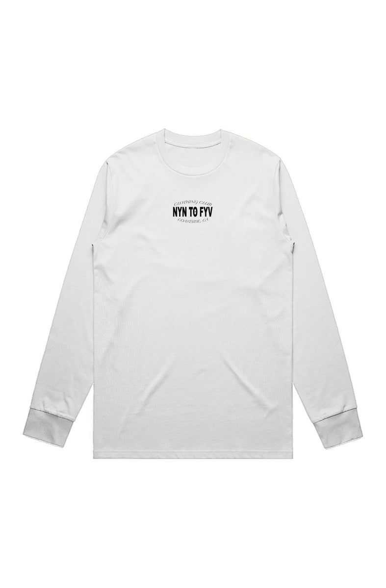 9 To 5 Clothing Club - White Double Sided L/S T-Shirt – Nyn