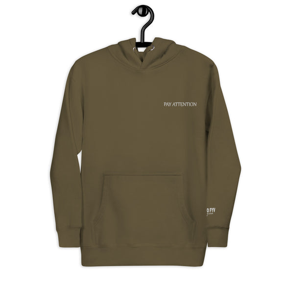 9 To 5 Pay Attention - Military Green Double Sided Premium Hoodie