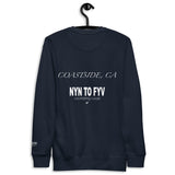 9 To 5 Coastside CA - Navy Double Sided Premium Sweatshirt