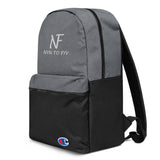 "A Nyn To Fyv Champion" Embroidered Backpack