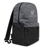 "A Nyn To Fyv Champion" Embroidered Backpack