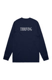 9 To 5 Thriving - Navy Classic Double Sided L/S T-Shirt