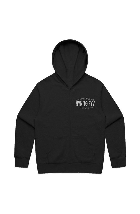 9 To 5 Clothing Club - Black Relaxed Zip Hoodie