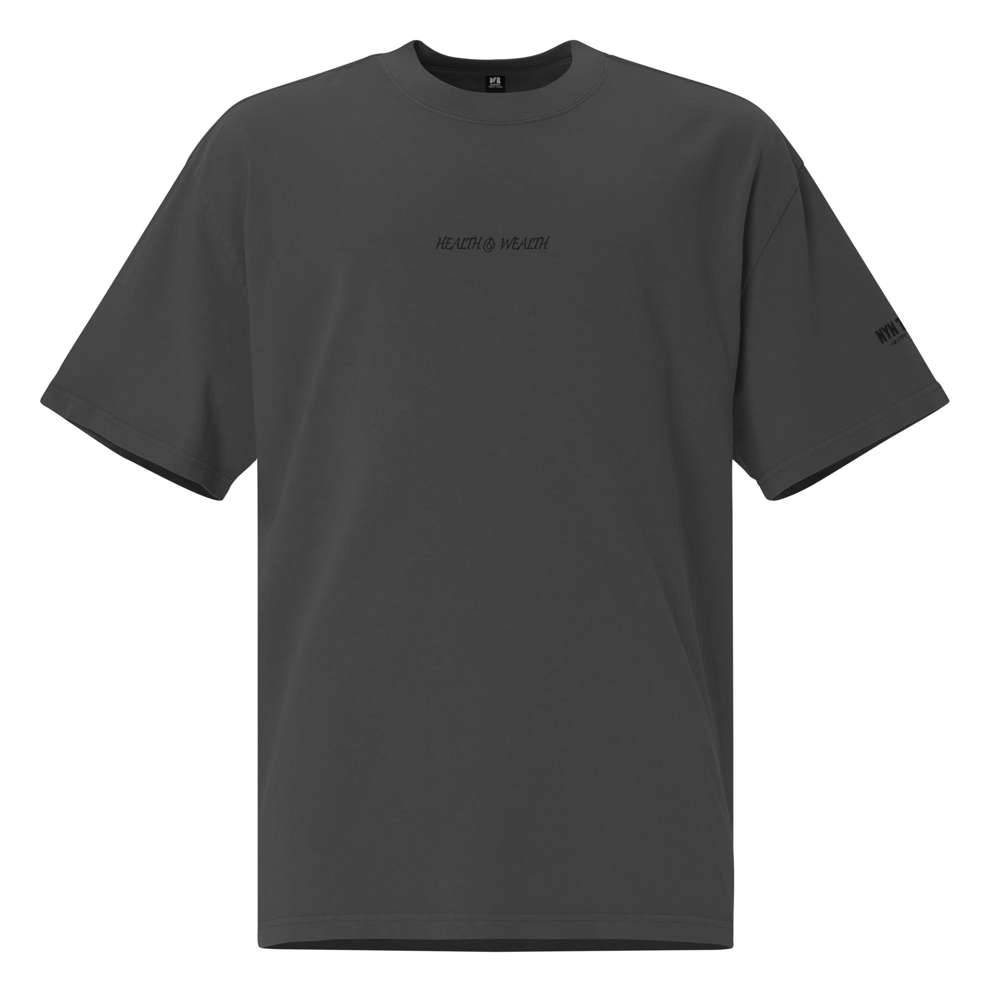 9 To 5 Health Is Wealth - Faded Black Oversized Tee – Nyn To Fyv