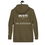 9 To 5 Pay Attention - Military Green Double Sided Premium Hoodie