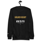 9 To 5 Golden Heart - Black Double Sided Premium Sweatshirt