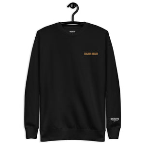 9 To 5 Golden Heart - Black Double Sided Premium Sweatshirt