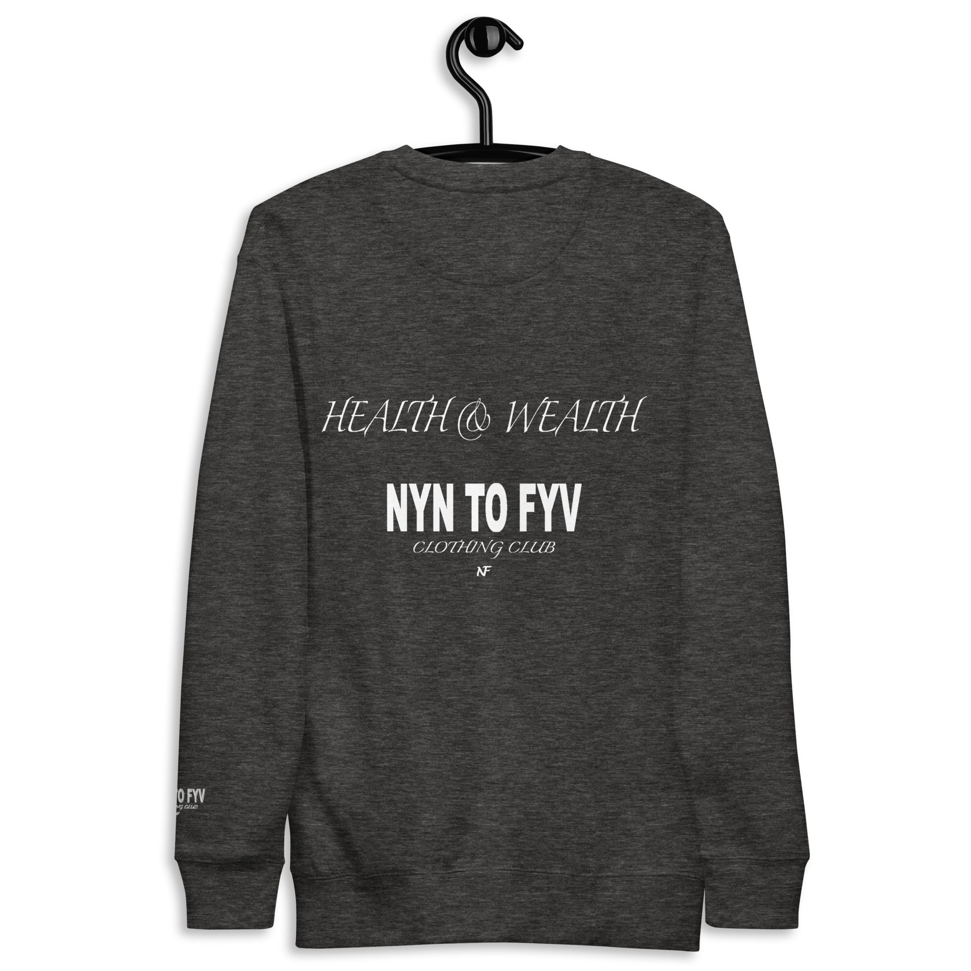9 To 5 Health Is Wealth - Charcoal Double Sided Premium