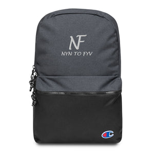 "A Nyn To Fyv Champion" Embroidered Backpack